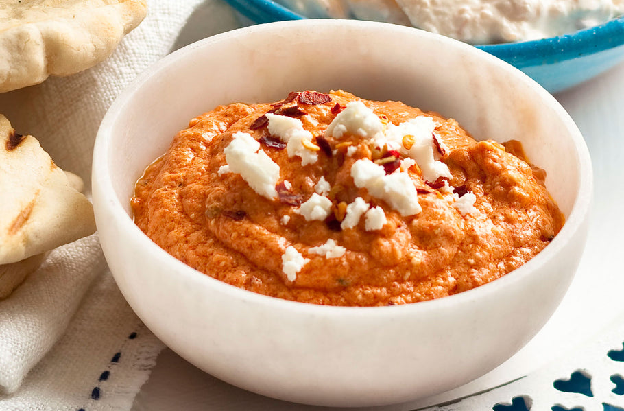 Roasted Red Peppers and Feta Cheese Dip