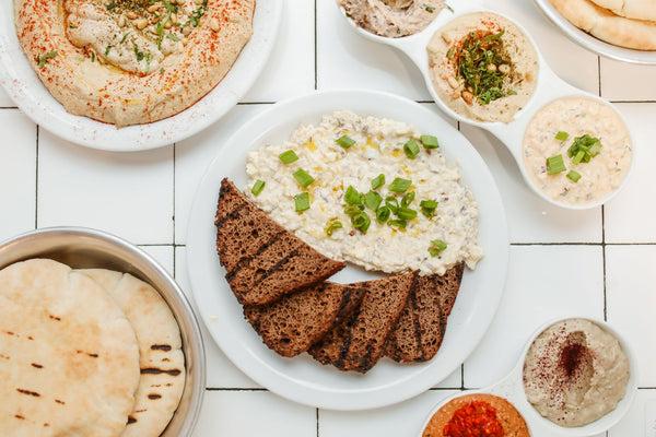 Mediterranean dips with bread