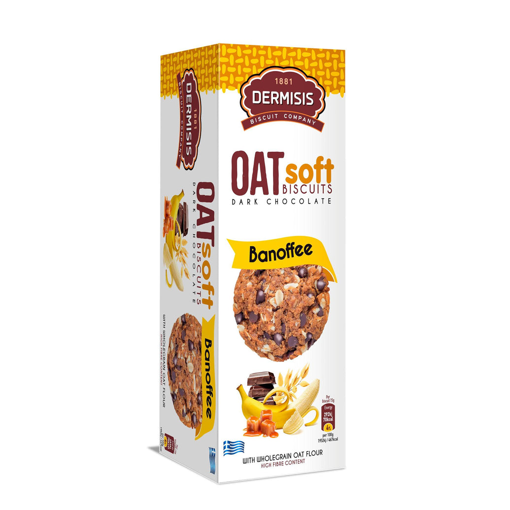 Dermisis - Soft Oat Biscuits w/ Banoffee & Dark Chocolate Chips - 150g