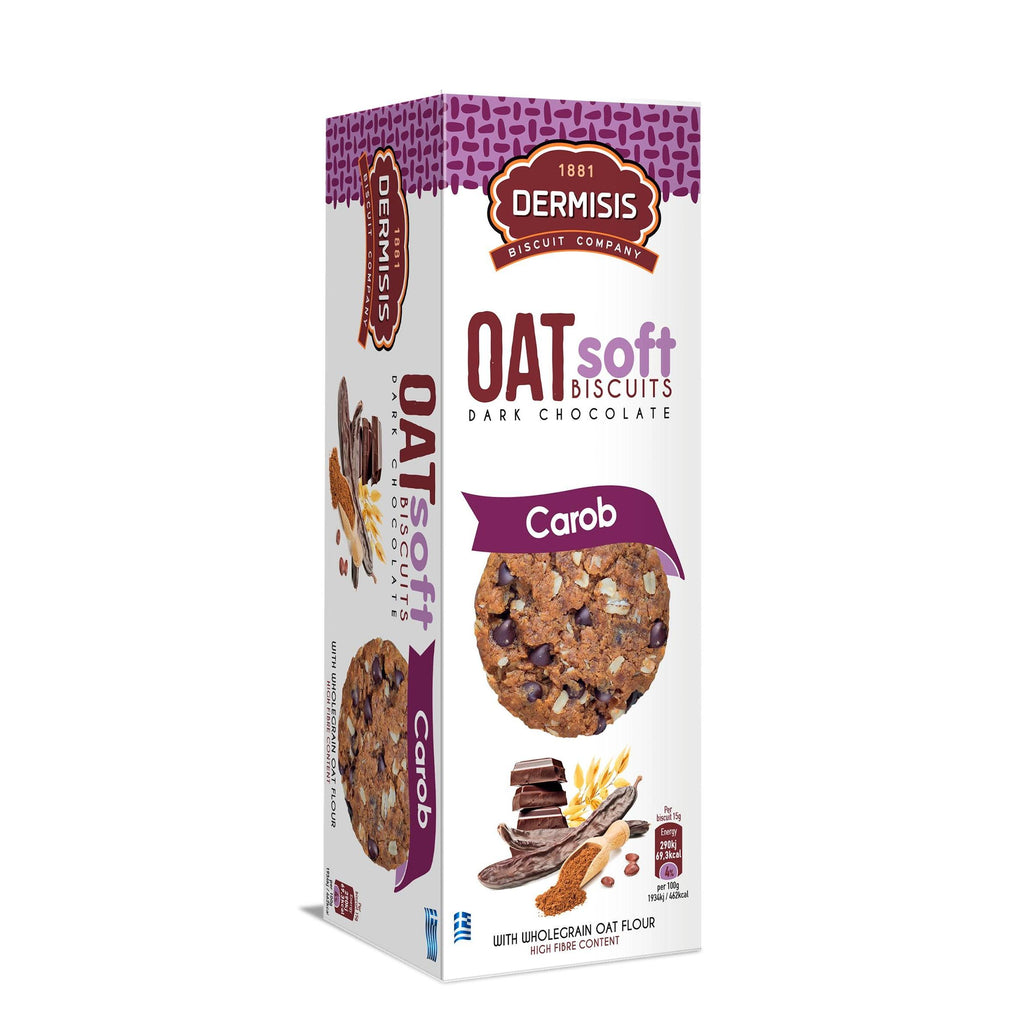 Dermisis - Soft Oat Biscuits w/ Carob & Dark Chocolate Chips - 150g