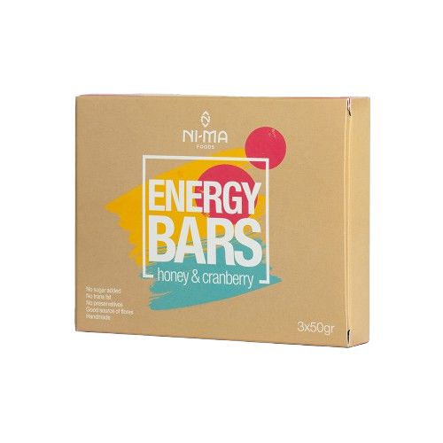 Ni-Ma Foods - Honey & Cranberry Granola Energy Bars (3x50g) - 150g