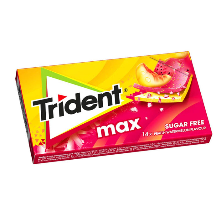 Trident Max - Peach Watermelon Flavors - 14st