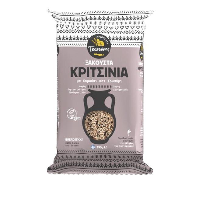 Tsatsakis - Breadsticks Carob & Sesame (Kritsinia) - 250g