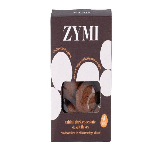 Zymi - Bio Handmade Biscuits with Tahini, Dark Chocolate & Salt Flakes - 75g