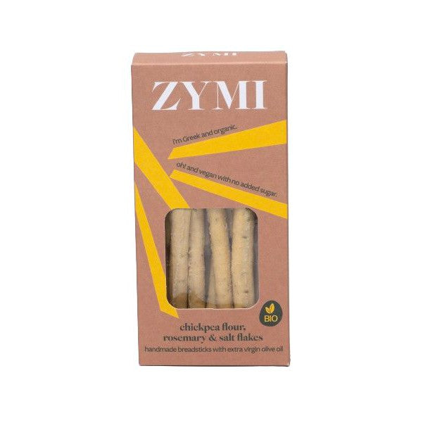 Zymi - Bio Handmade Breadsticks with Chickpea Flour, Rosemary & Salt Flakes - 140g