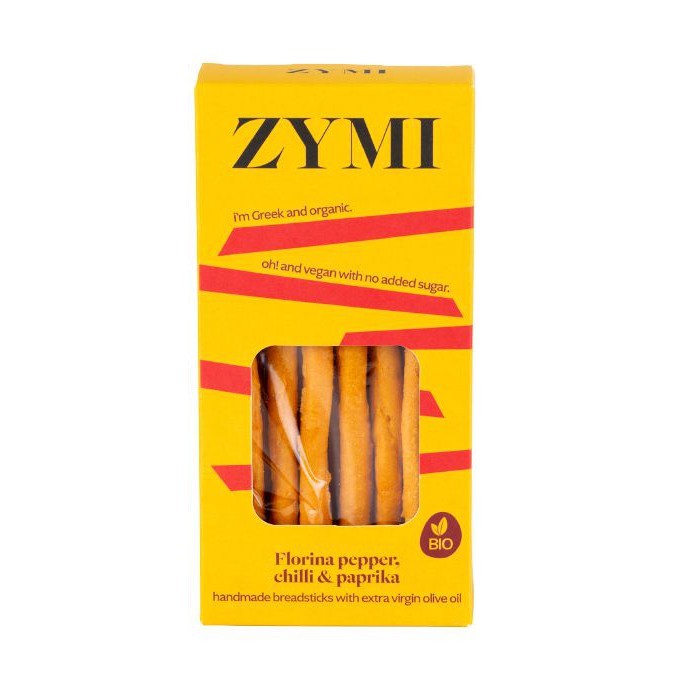 Zymi - Bio Handmade Breadsticks with Florina Repper, Chilli & Paprika - 140g
