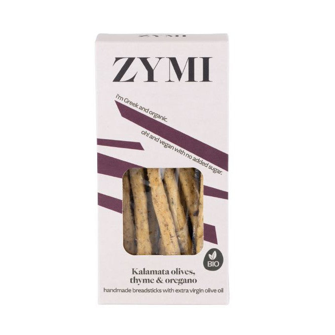 Zymi - Bio Handmade Breadsticks with Kalamata Olives, Thyme & Oregano - 140g